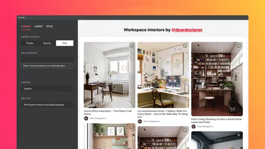 Pinterest Feed by Elfsight screenshot