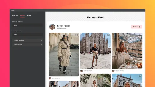 Pinterest Feed by Elfsight screenshot