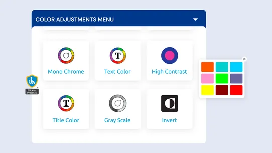 ADA Tray Web Accessibility screenshot