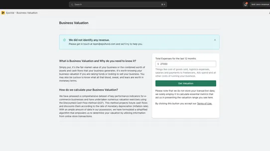 EpsiVal ‑  Business Valuation screenshot