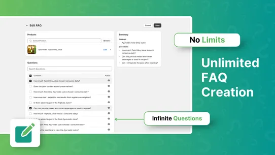 FAQ Expert: Product FAQ screenshot