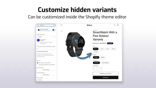 Scala Hide Sold Variants screenshot