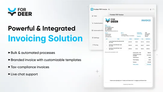 Fordeer: PDF Invoice Generator screenshot