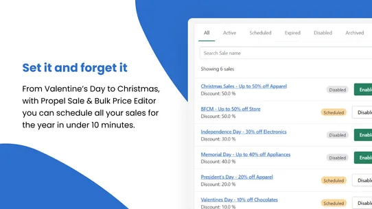 Propel Sale Bulk Price Editor screenshot