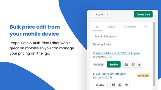 Propel Sale Bulk Price Editor screenshot