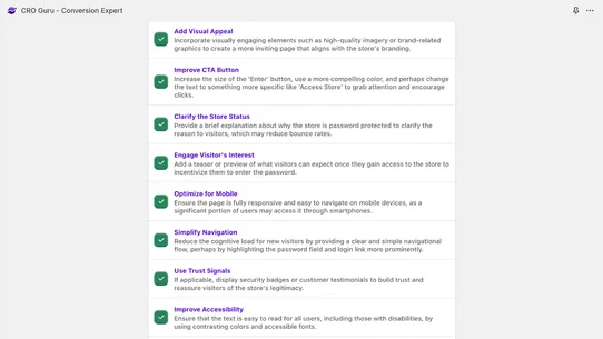 CRO Guru ‑ Checklist Expert screenshot