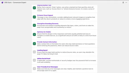 CRO Guru ‑ Checklist Expert screenshot