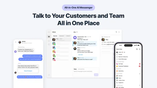 Channel AI Live Chat Inbox CRM screenshot