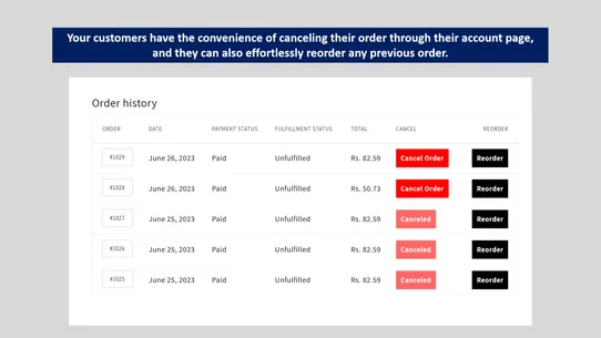 T: Order Cancellable &amp; Reorder screenshot