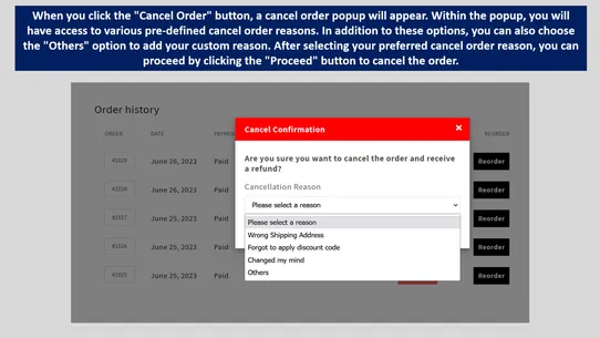 T: Order Cancellable &amp; Reorder screenshot