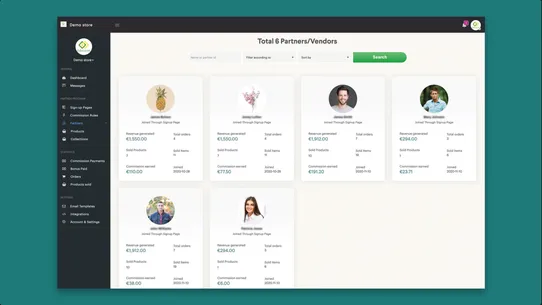 Revenue Split &amp; Commissions screenshot