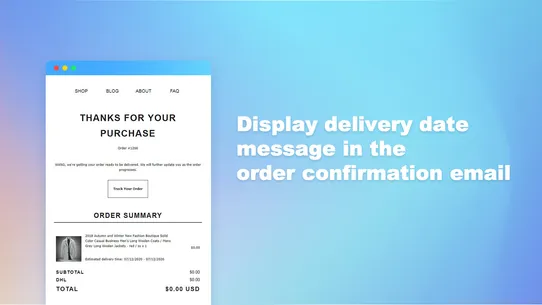 EDDer: Estimated Delivery Date screenshot