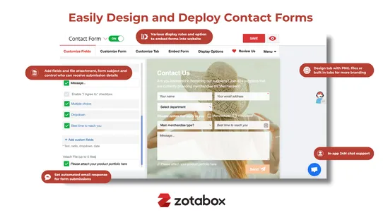 Zotabox Contact Form Builder screenshot