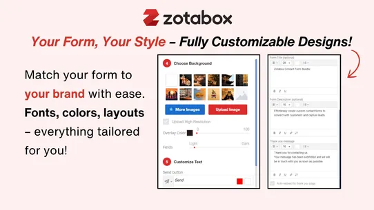 Zotabox Contact Form Builder screenshot