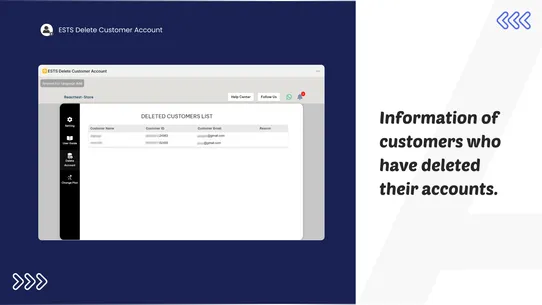 ESTS Delete Customer Account screenshot