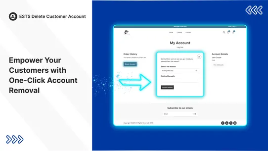 ESTS Delete Customer Account screenshot