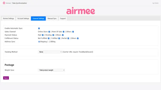 Airmee screenshot