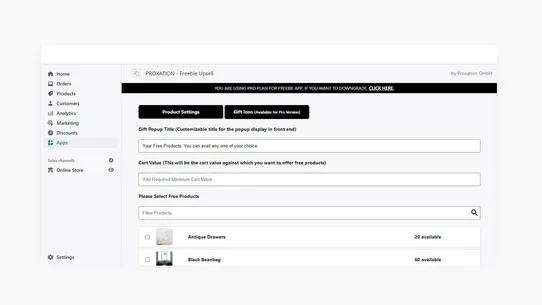 PROXATION ‑ Freebie Upsell screenshot