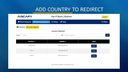 Geo IP Block/Redirect Supreme screenshot