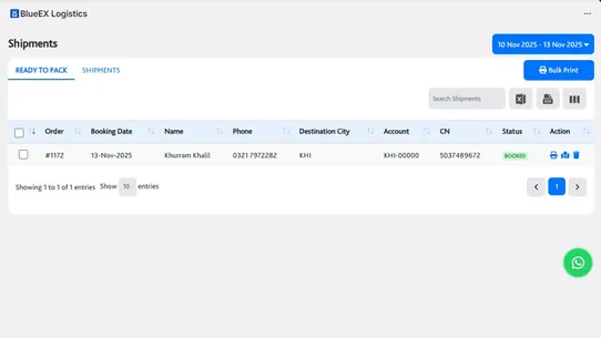 BlueEX Logistics screenshot