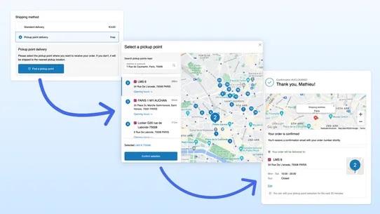 Bigblue Pickup Point Selector screenshot