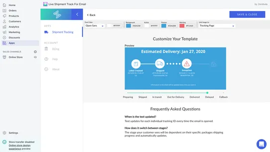 Live Shipment Track For Email screenshot