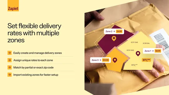 Zapiet ‑ Rates by Zip Code screenshot