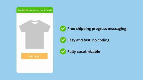 Izy Free Shipping Progress Bar screenshot