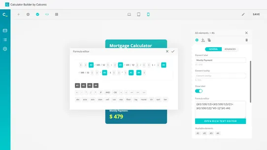 Calconic ‑ Calculator Builder screenshot