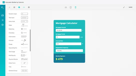 Calconic ‑ Calculator Builder screenshot