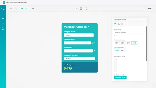 Calconic ‑ Calculator Builder screenshot