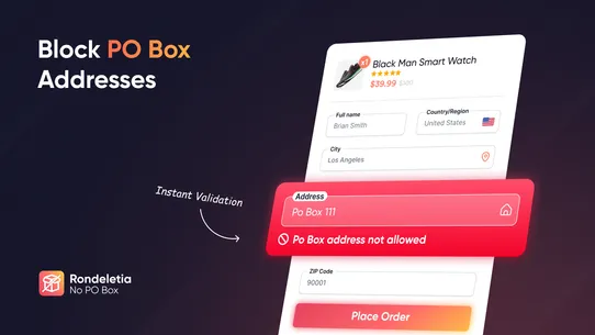 Rondeletia No PO Box screenshot