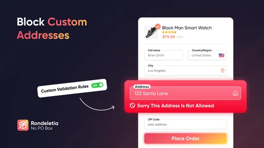 Rondeletia No PO Box screenshot