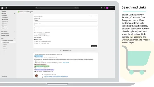 Onspruce Cart Insights screenshot