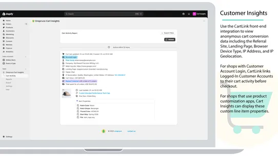 Onspruce Cart Insights screenshot