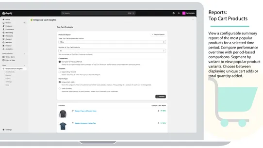 Onspruce Cart Insights screenshot