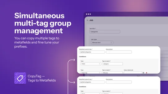 CopyTag ‑ Tags to Metafields screenshot