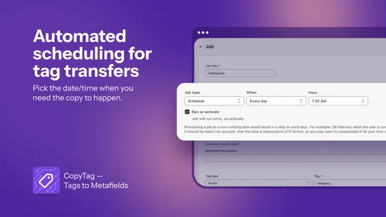 CopyTag ‑ Tags to Metafields screenshot