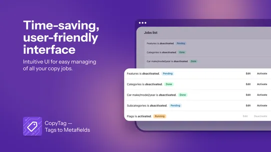 CopyTag ‑ Tags to Metafields screenshot