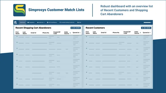 Simprosys Customer Match Lists screenshot