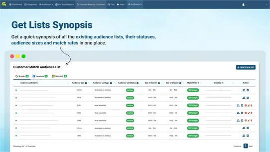Simprosys Customer Match Lists screenshot
