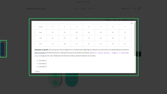 Easy Size Chart by Akeans screenshot