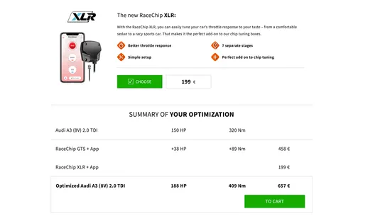 RaceChip Product Select screenshot