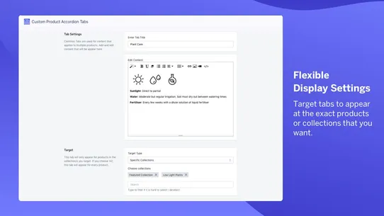 Custom Product Accordion Tabs screenshot