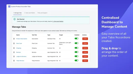 Custom Product Accordion Tabs screenshot