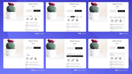 Custom Product Accordion Tabs screenshot