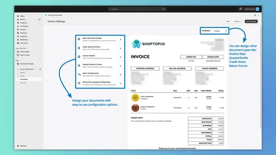 Shoptopus: Invoice Generator screenshot