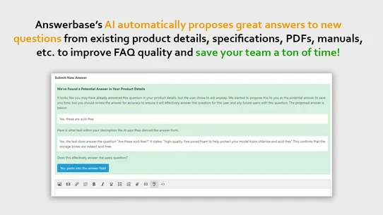 Answerbase AI‑Enabled FAQs screenshot