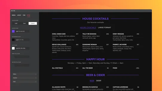 Restaurant Menu by Elfsight screenshot