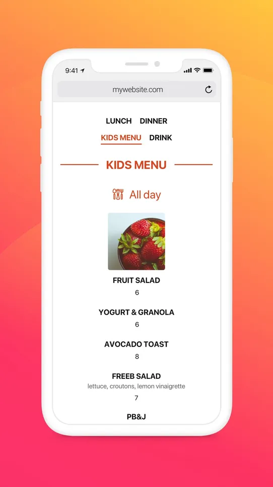 Restaurant Menu by Elfsight screenshot